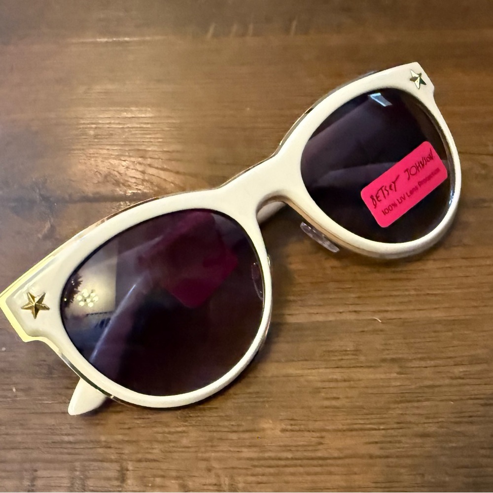 Betsey Johnson White Sunglasses with Star Details